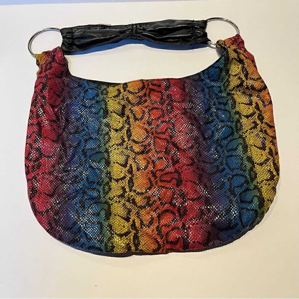 Hand Bag Boho Multi color Blue, red, yellow medium size.
